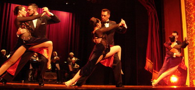 Dancers at Christmas Eve Tango show at Piazzolla Tango Christmas Eve Tango show at Piazzolla Tango dancers