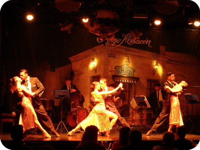 El Viejo Almacen Tango Show  begining of the show with the chorus line and orchestra 